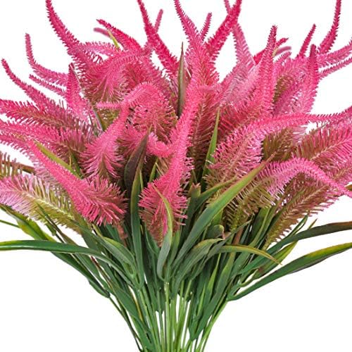BOUGUI Artificial Flowers 6 Bundles UV Resistant Faux Greenery Decor