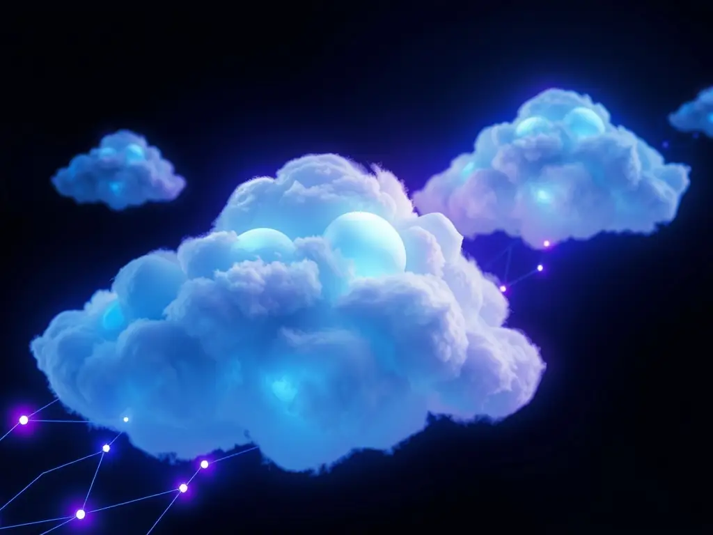 A visual representation of cloud infrastructure, emphasizing security and scalability.