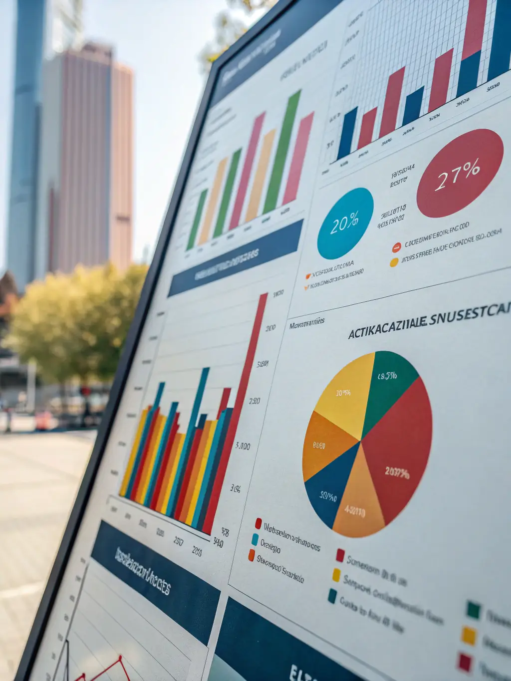 An image illustrating data analytics consulting, featuring charts, graphs, and data streams converging into actionable insights.